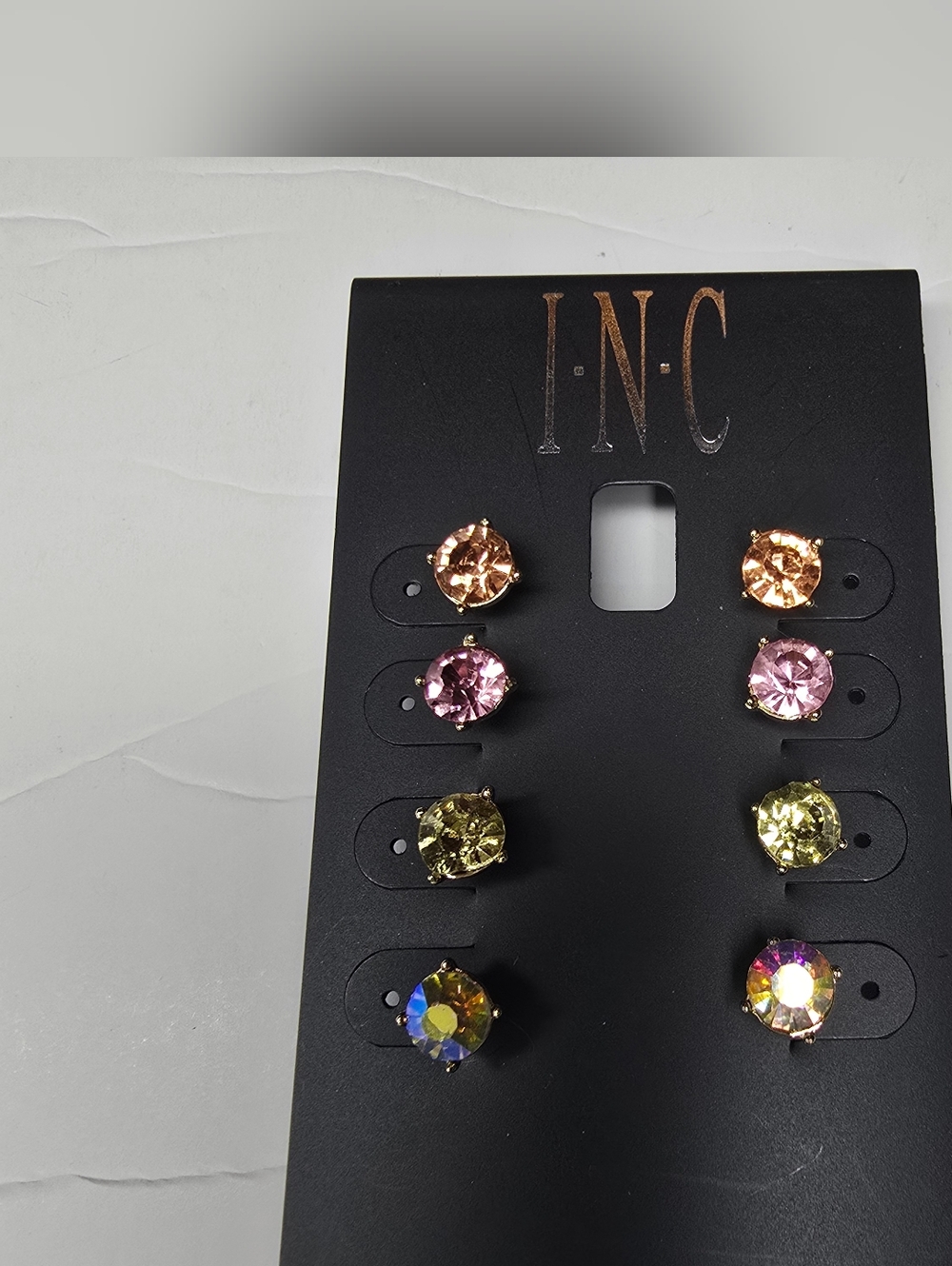 INC Silver-Tone 4-Pc. Set Crystal Stud Earrings